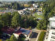 Aerial view of campus shows Schatz Center rooftop array in the foreground