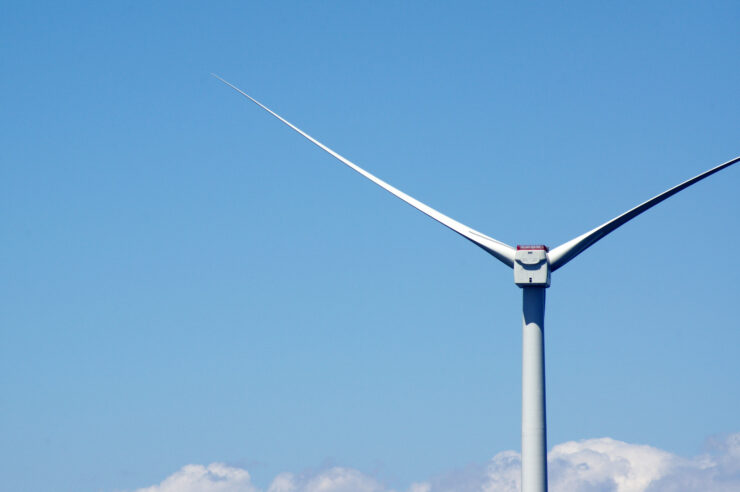 A wind turbine in the ocean