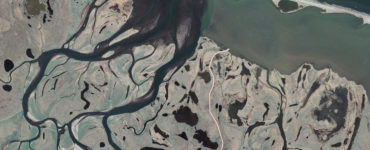 Aerial image shows the Kivalina peninsulas