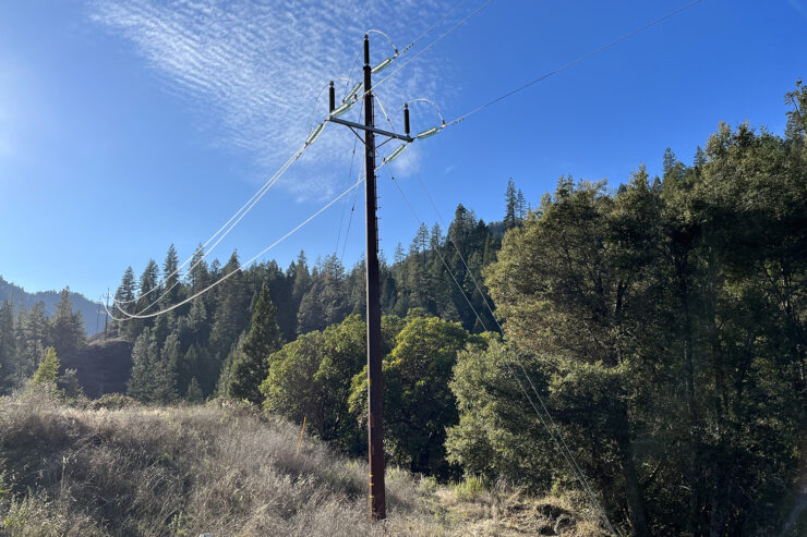 A 60 kV line runs through the hills in eastern Humboldt County