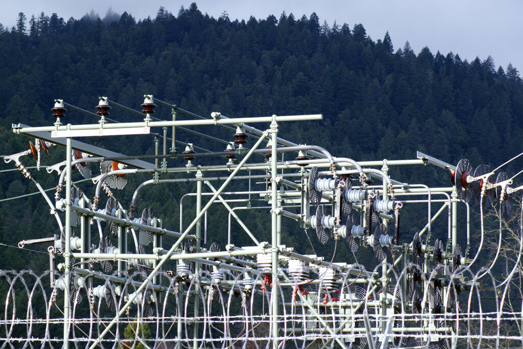 Hoopa Valley substation, near forested hills 