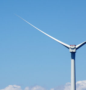 A wind turbine in the ocean